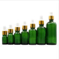 Green Frosted Glass 10ml Essential Oil Bottle with Metal Dropper Cap